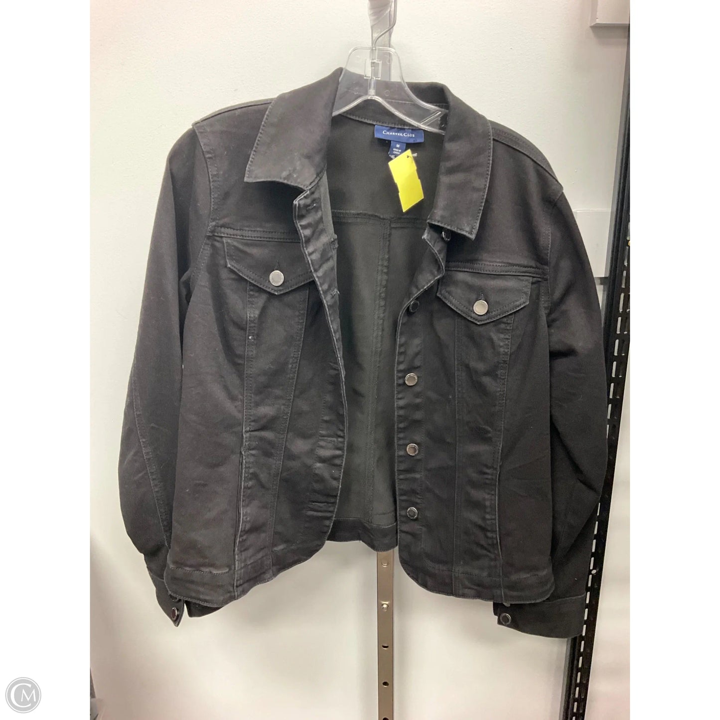 Jacket Denim By Charter Club In Black, Size: M