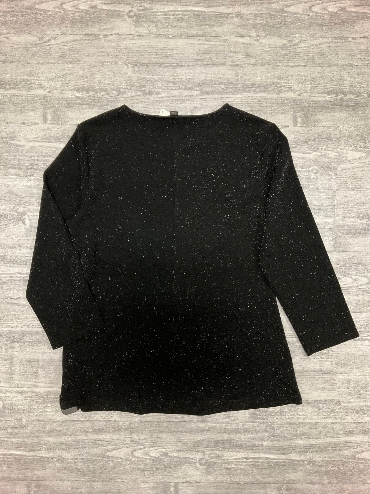 Top 3/4 Sleeve By Ann Taylor In Black, Size: L