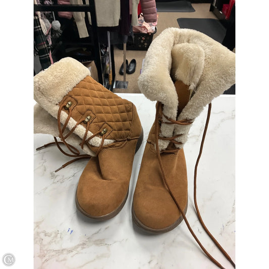 Boots Mid-calf Flats By Clothes Mentor In Brown, Size: 8