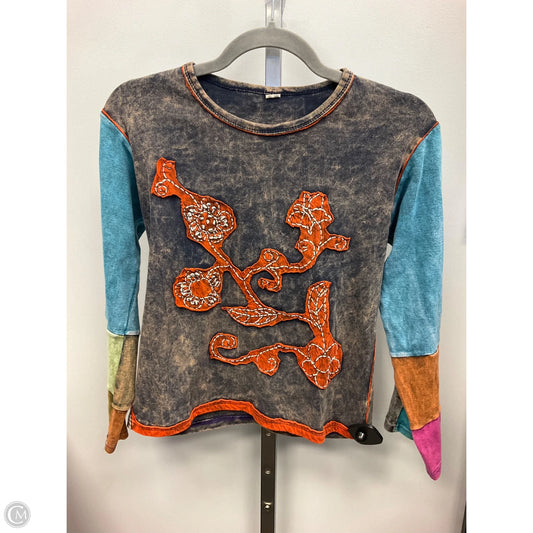 Top Long Sleeve By Clothes Mentor In Blue & Orange, Size: M