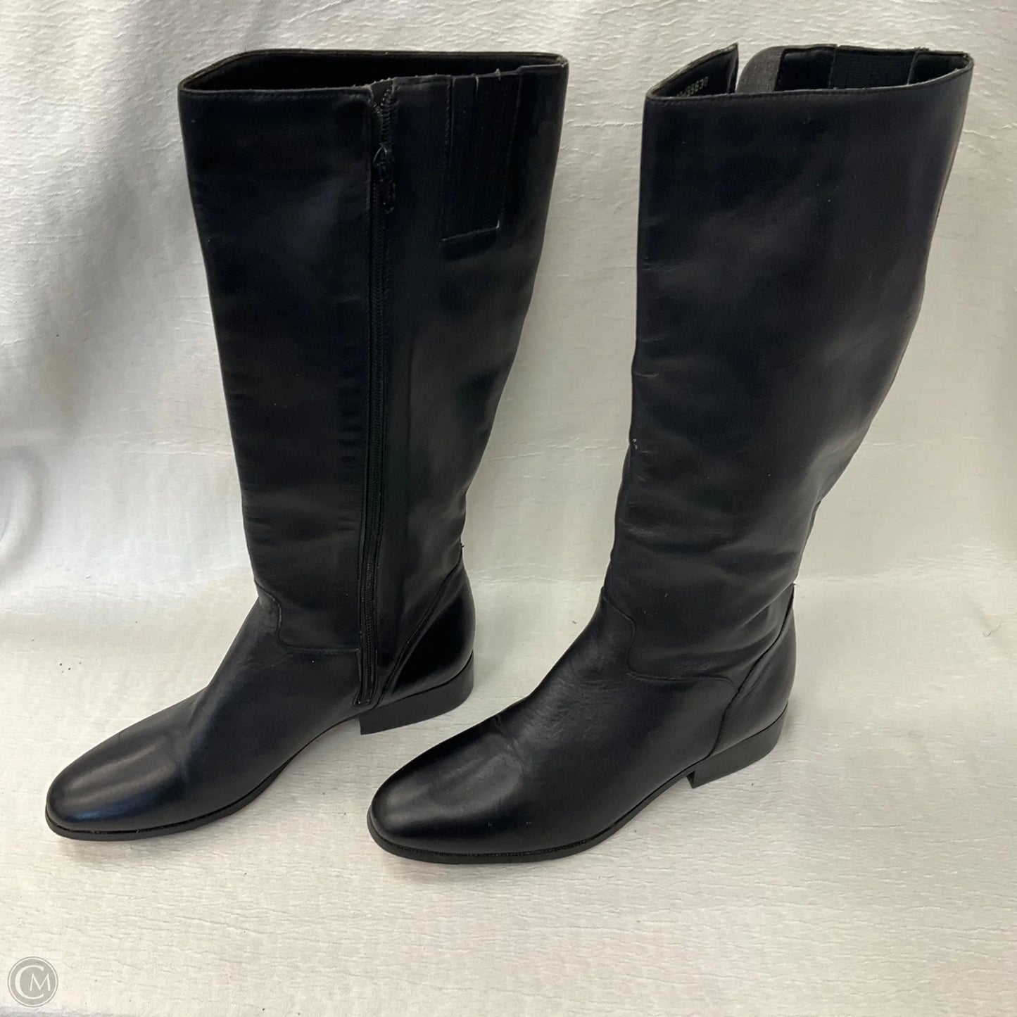Boots Knee Heels By Clothes Mentor In Black, Size: 8.5