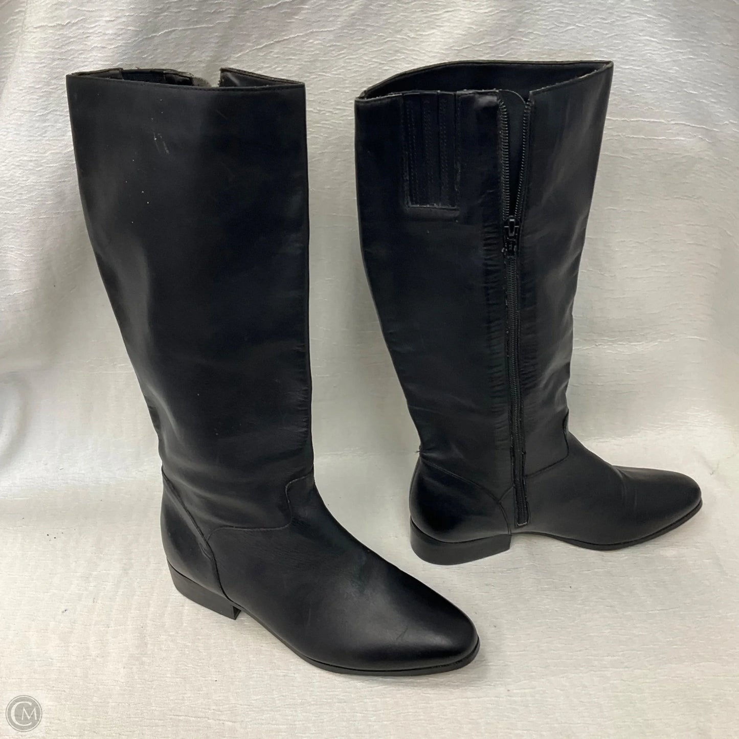 Boots Knee Heels By Clothes Mentor In Black, Size: 8.5