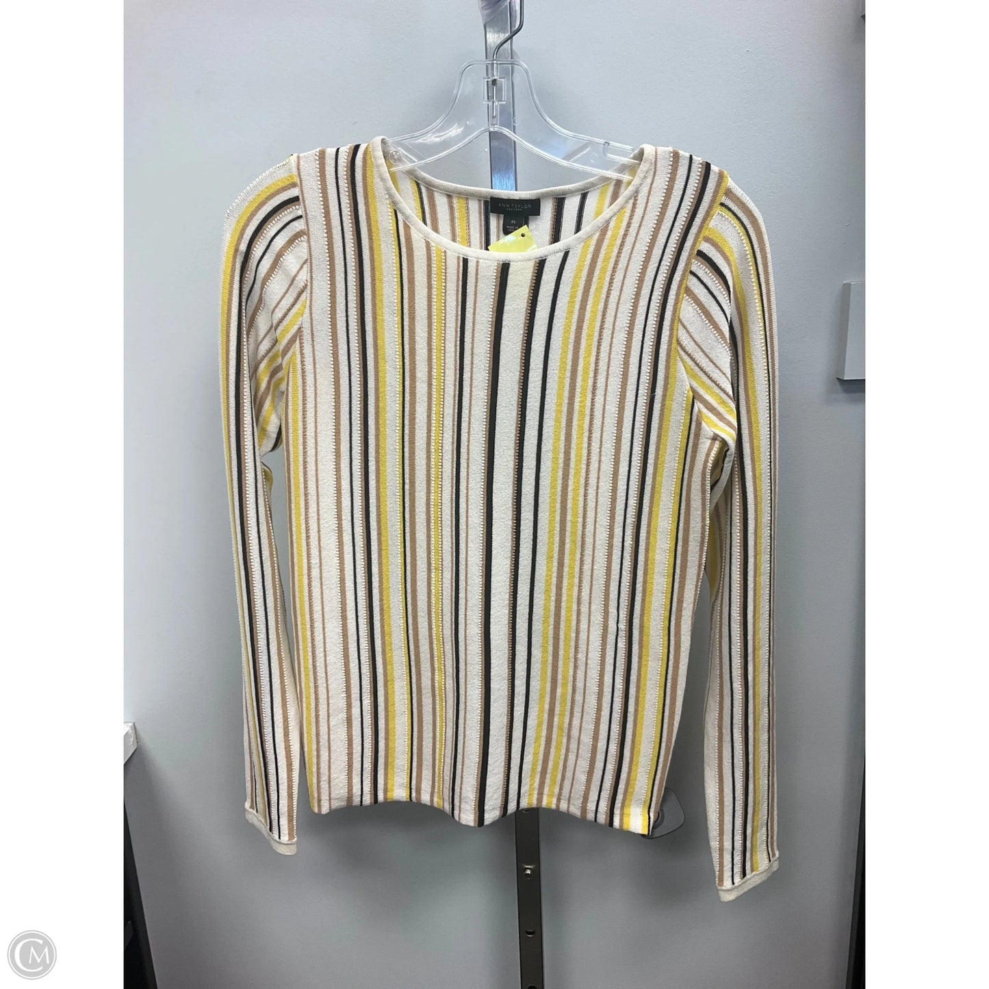 Top Long Sleeve By Ann Taylor In Striped Pattern, Size: Xs