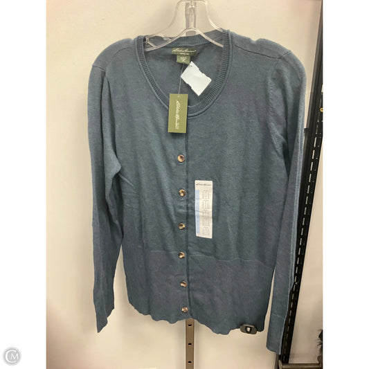 Sweater Cardigan By Eddie Bauer In Blue, Size: L