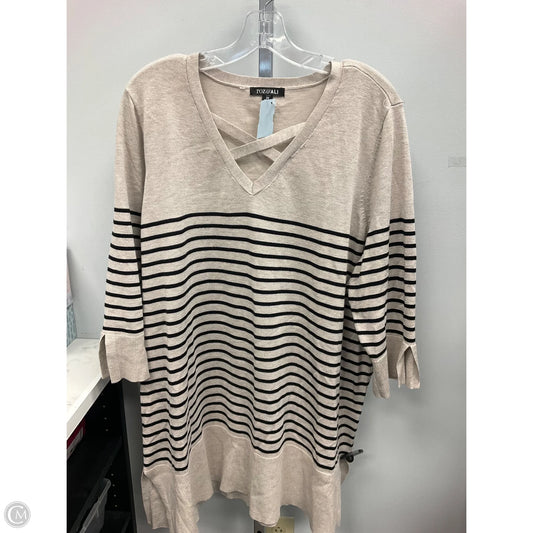 Top Long Sleeve By Roz And Ali In Striped Pattern, Size: 3x