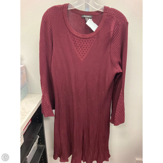 Dress Sweater By Roz And Ali In Red, Size: 3x