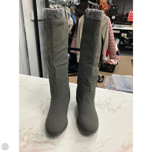 Boots Knee Heels By Muk Luks In Grey, Size: 8