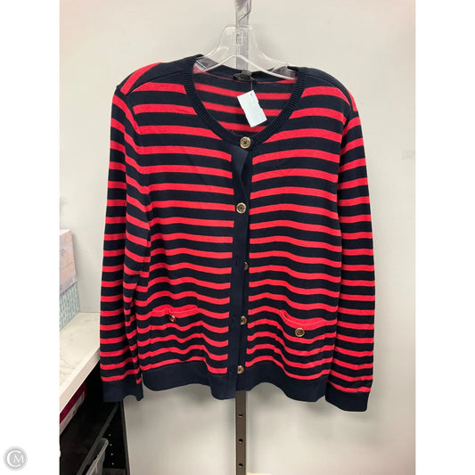 Sweater Cardigan By J. Jill In Striped Pattern, Size: Lp