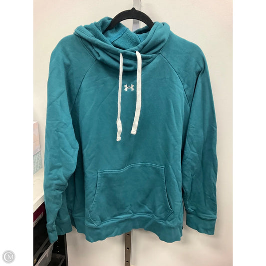 Sweatshirt Hoodie By Under Armour In Teal, Size: Xxl