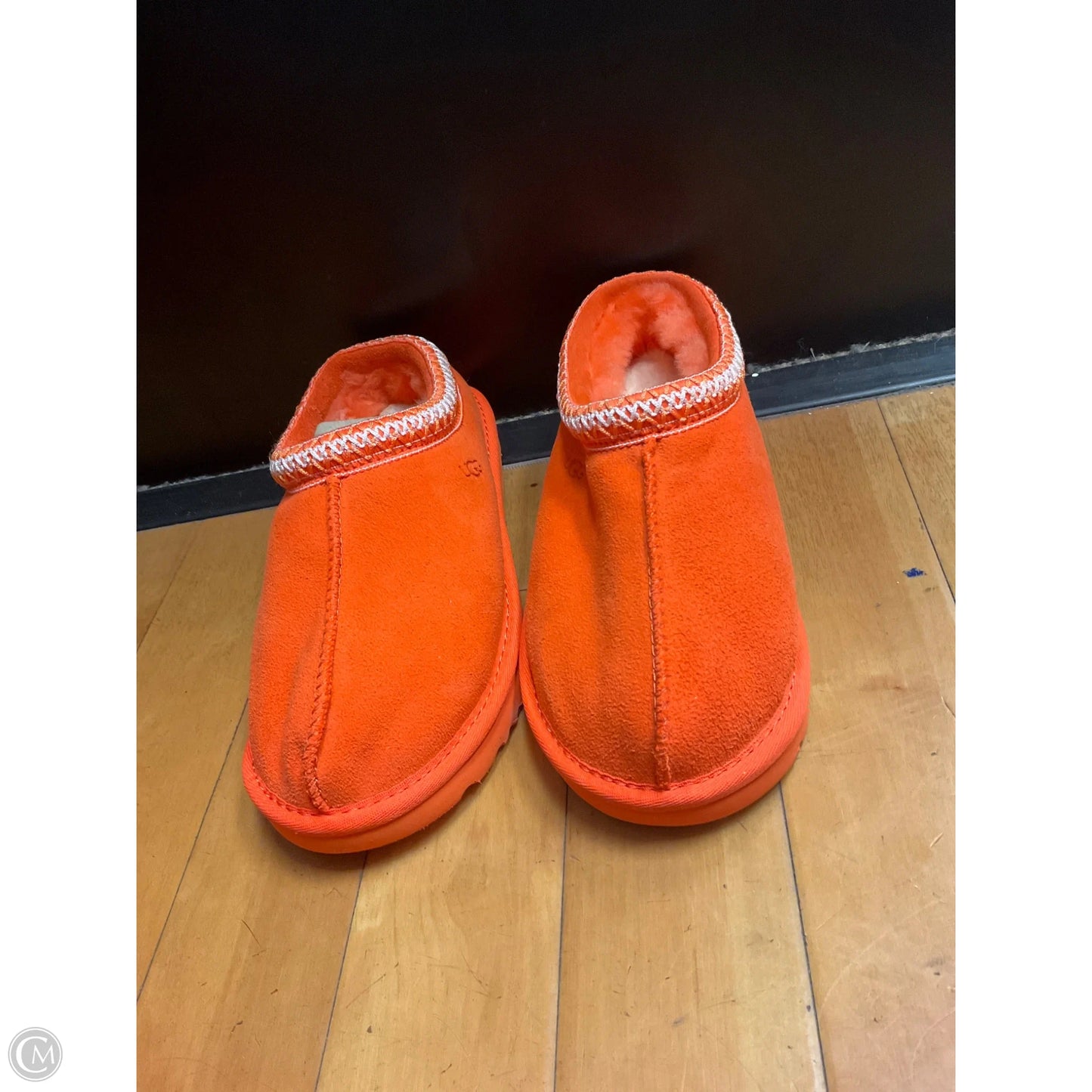 Slippers Designer By Ugg In Orange, Size: 8