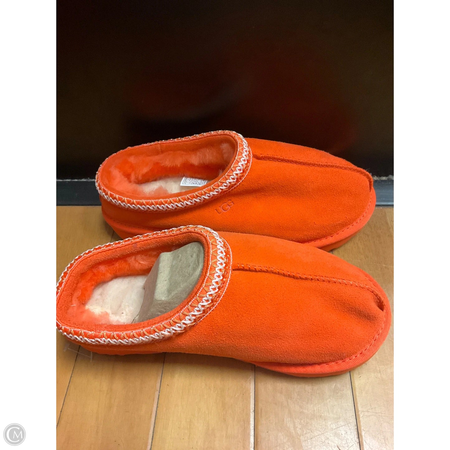 Slippers Designer By Ugg In Orange, Size: 8