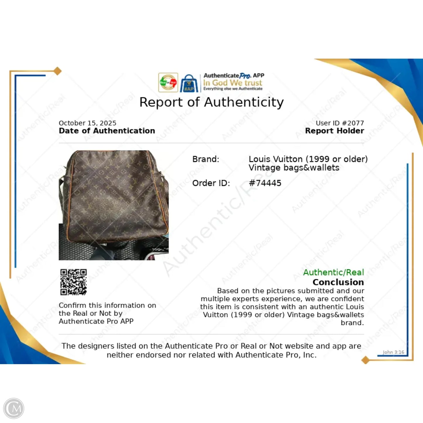 Crossbody Luxury Designer By Louis Vuitton, Size: Large