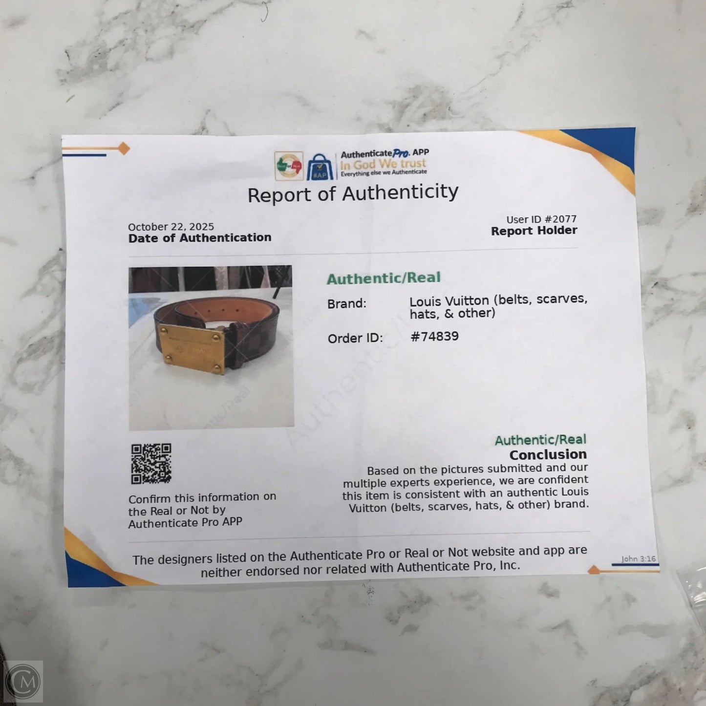 Belt Luxury Designer By Louis Vuitton, Size: Small