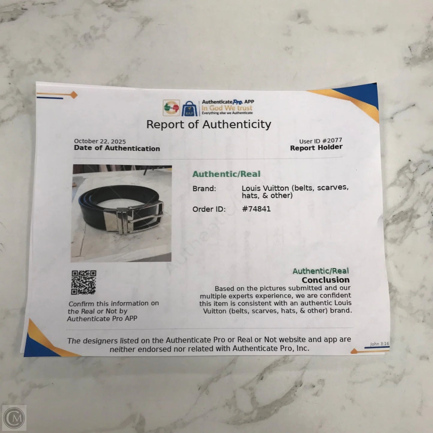 Belt Luxury Designer By Louis Vuitton, Size: Small