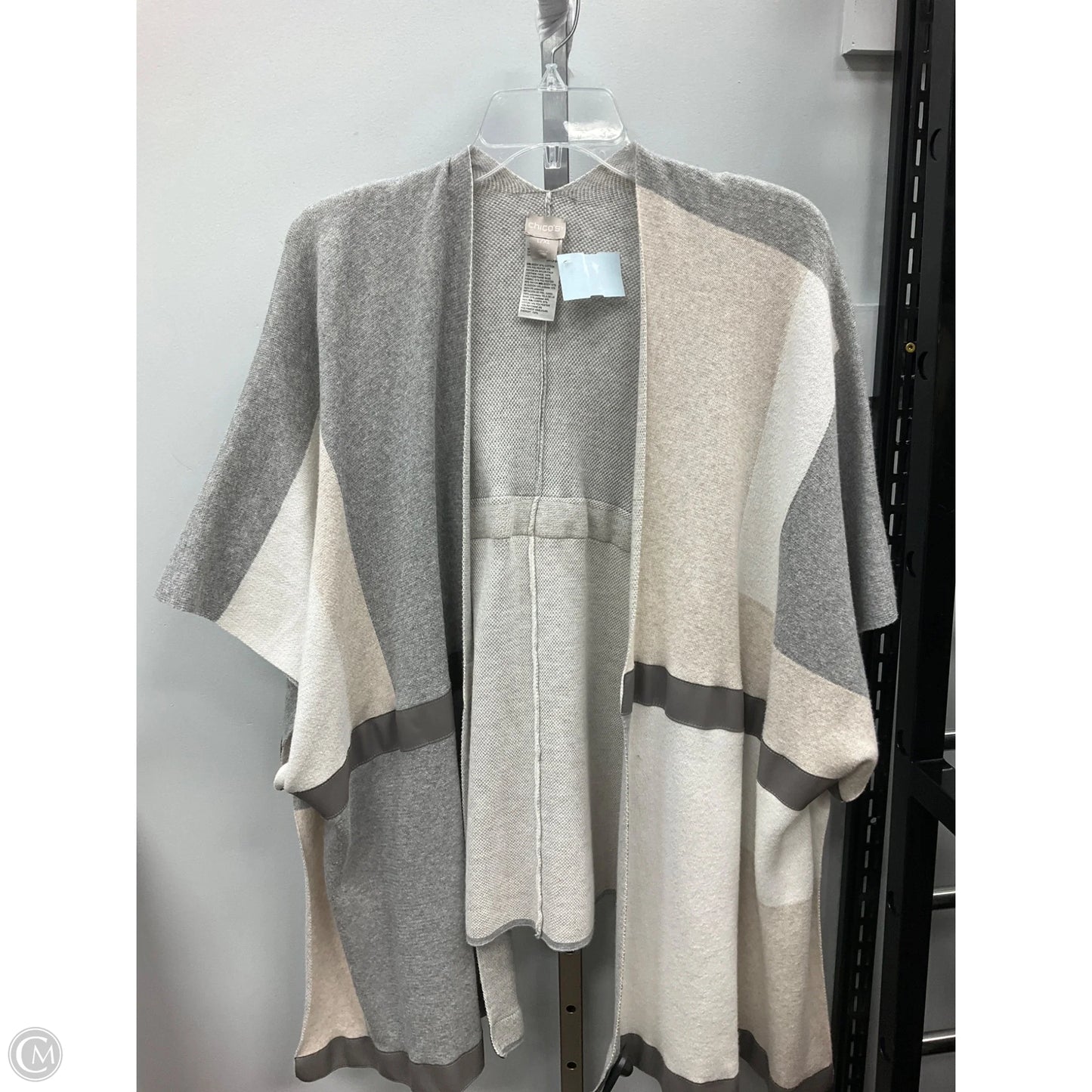 Poncho By Chicos In Grey, Size: L