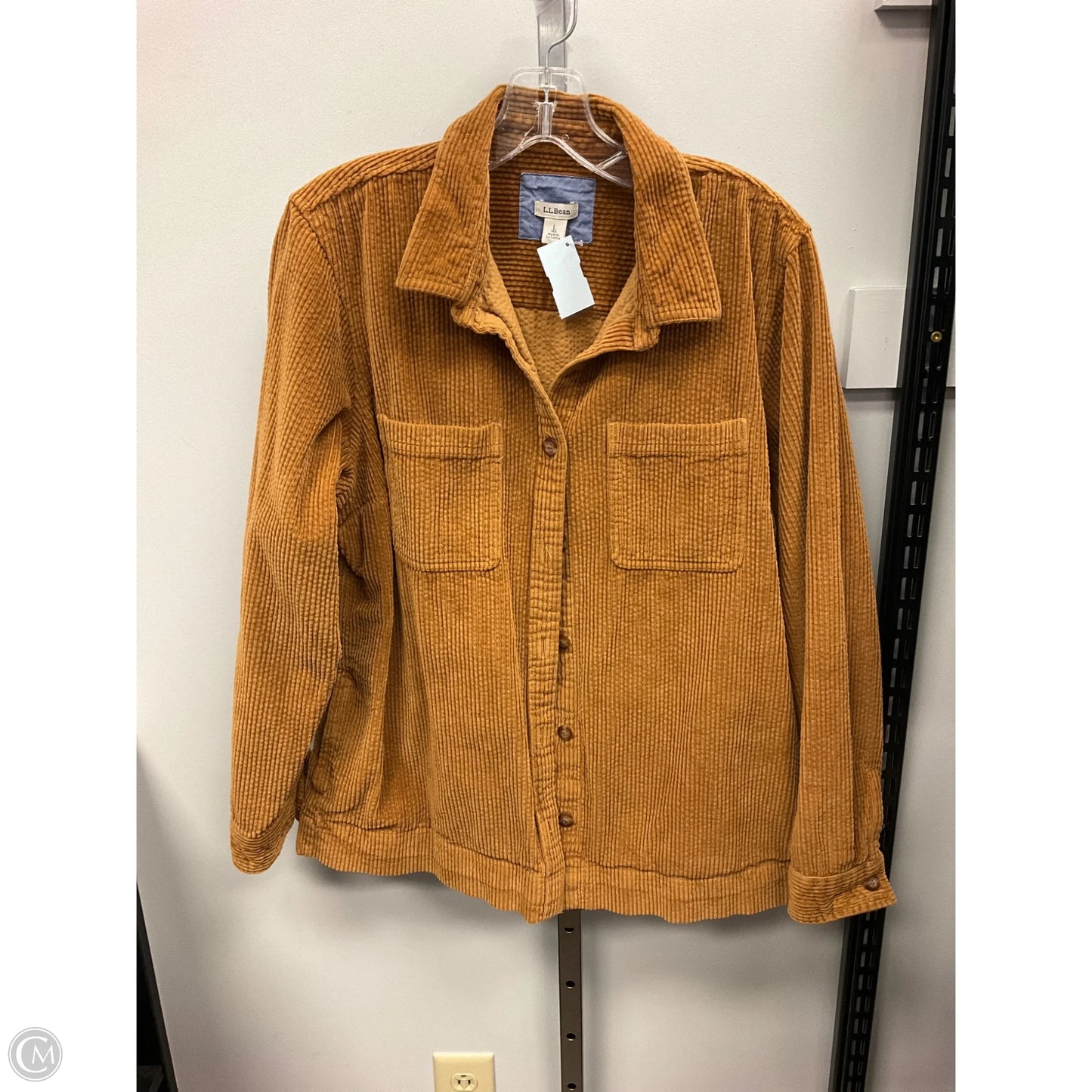 Jacket Shirt By L.l. Bean In Tan, Size: L