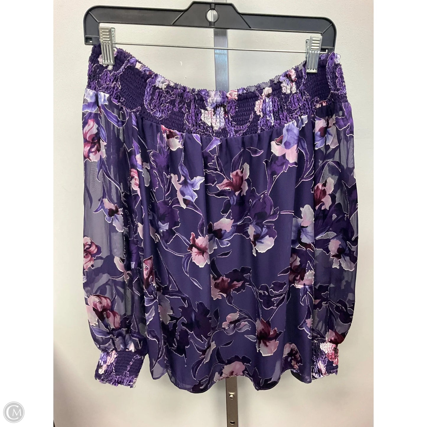 Top Long Sleeve By White House Black Market In Purple, Size: S