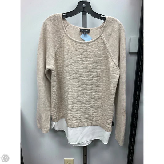 Sweater By Ab Studio In Tan, Size: Xl
