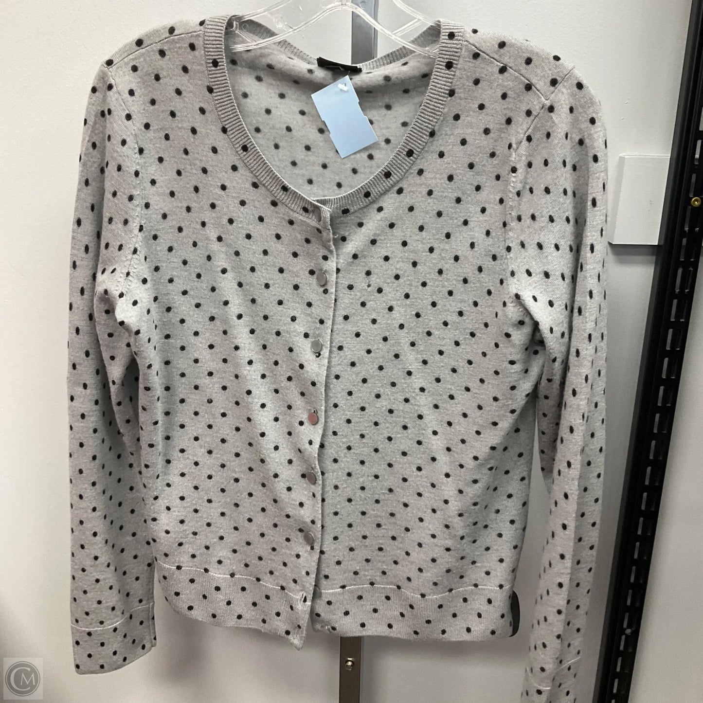 Sweater Cardigan By Talbots In Polkadot Pattern, Size: Lp