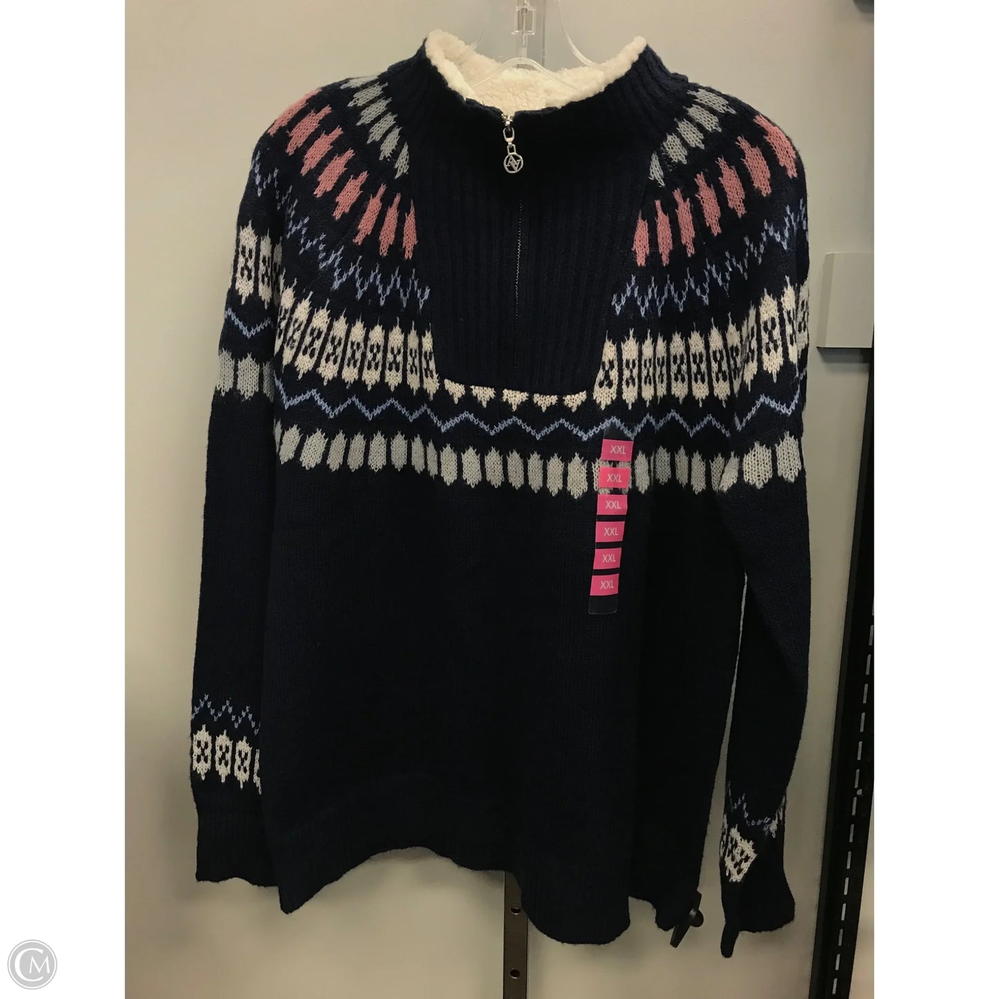 Sweater By Adrienne Vittadini In Blue, Size: Xxl