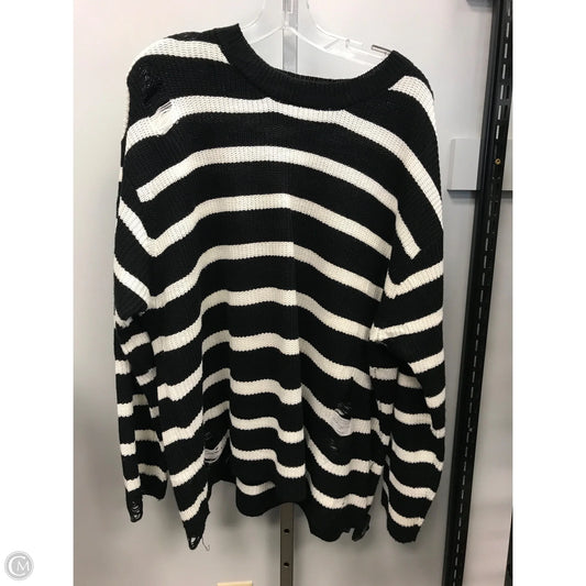 Sweater By Chicsoul In Black & White, Size: 3x