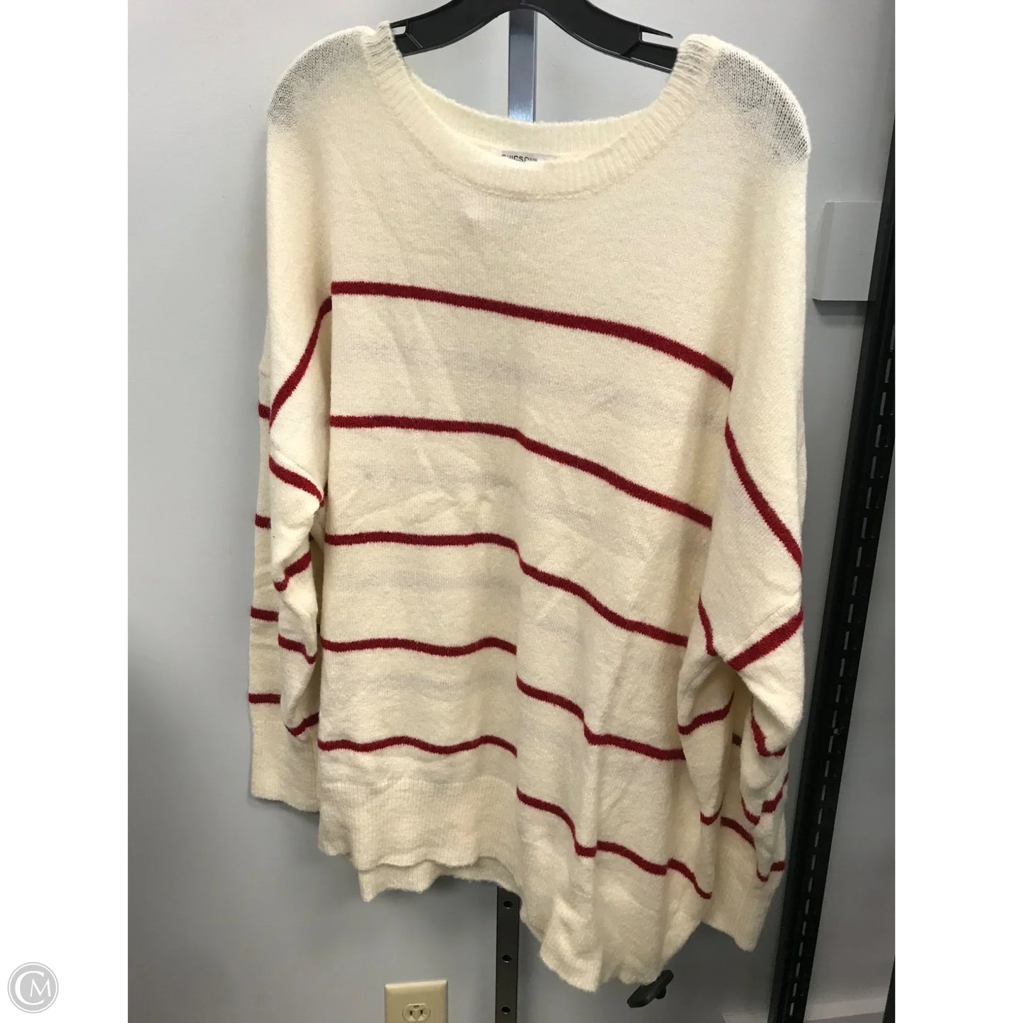 Sweater By Chicsoul In Cream & Red, Size: 2x