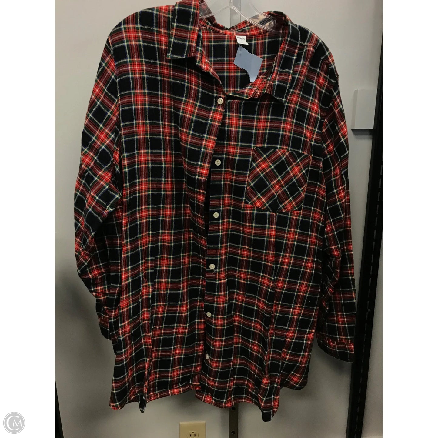 Top Long Sleeve By Old Navy In Plaid Pattern, Size: 3x