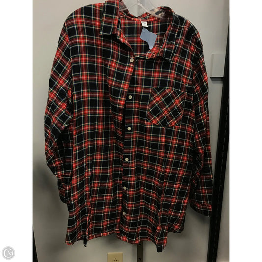 Top Long Sleeve By Old Navy In Plaid Pattern, Size: 3x
