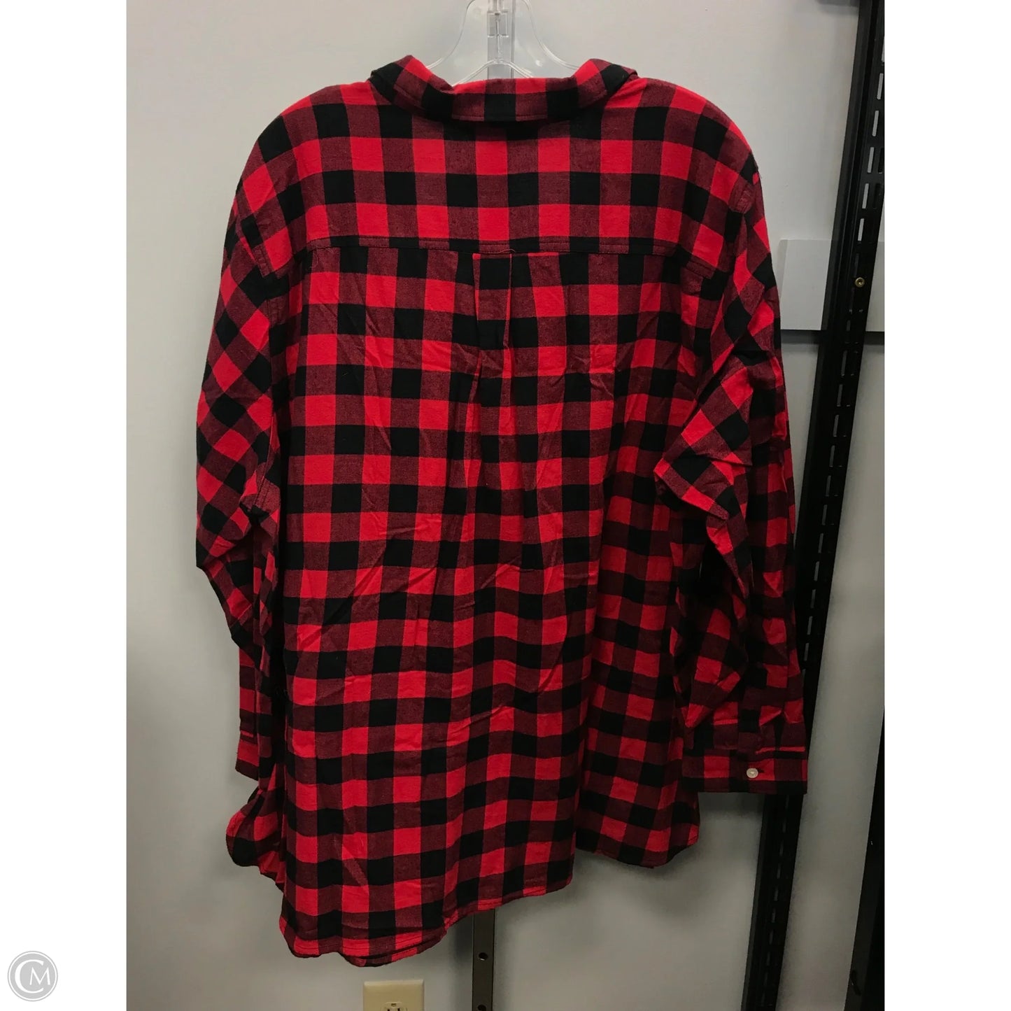 Top Long Sleeve By Old Navy In Checkered Pattern, Size: 3x