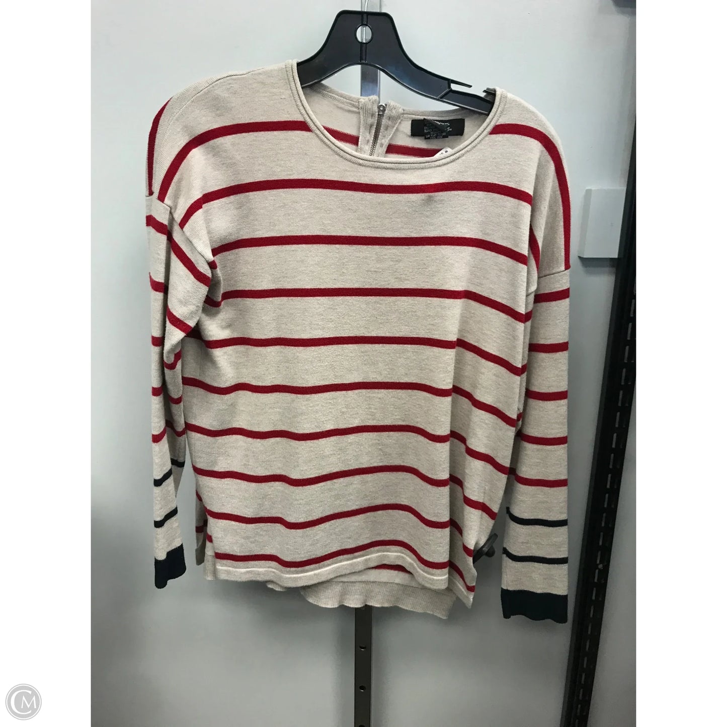 Top Long Sleeve By Verve In Striped Pattern, Size: S