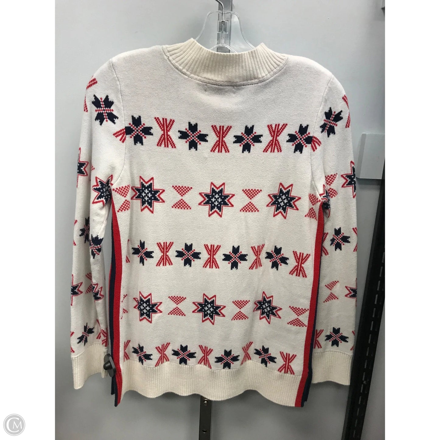 Sweater By Charter Club In Cream & Red, Size: S