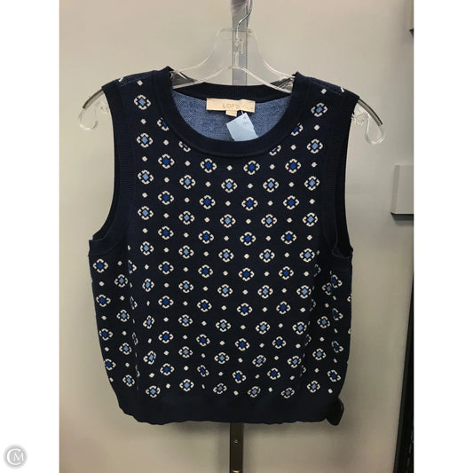 Vest Sweater By Loft In Blue, Size: Mp