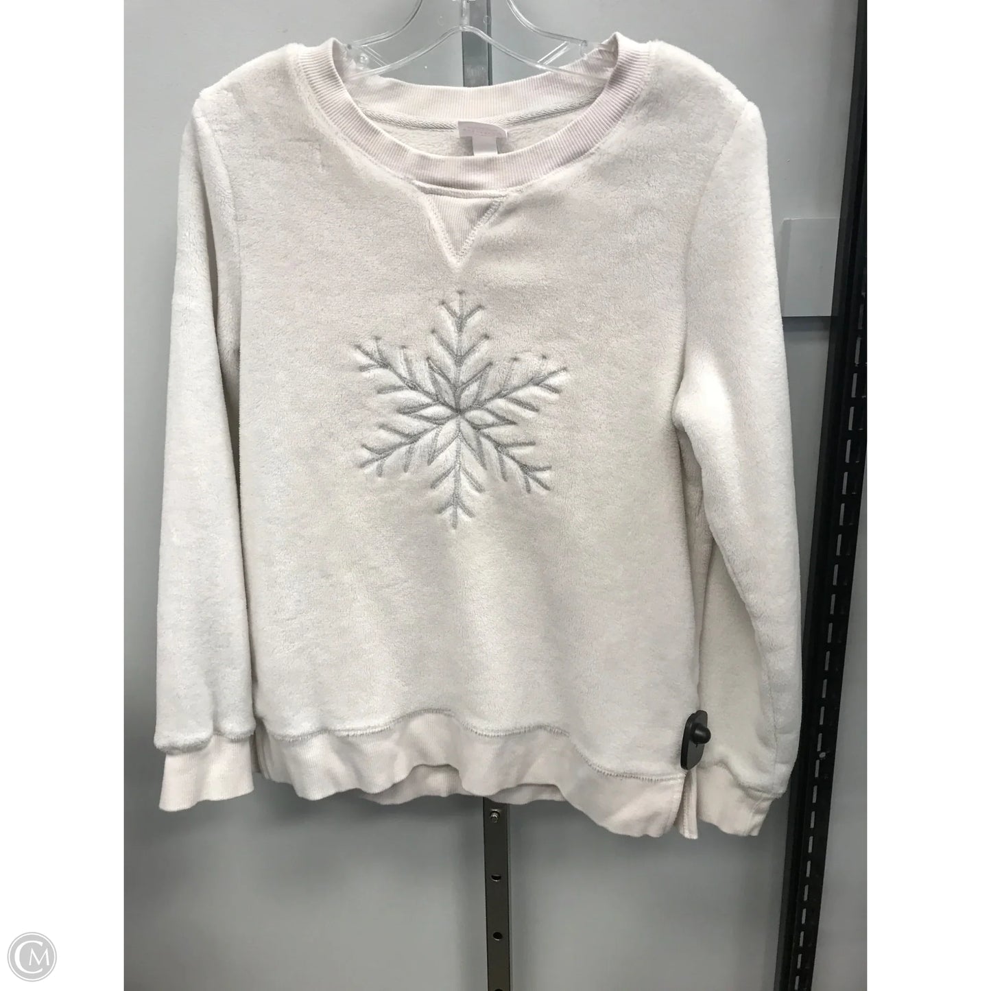 Sweatshirt Crewneck By Clothes Mentor In Ivory, Size: M