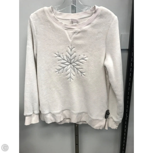 Sweatshirt Crewneck By Clothes Mentor In Ivory, Size: M