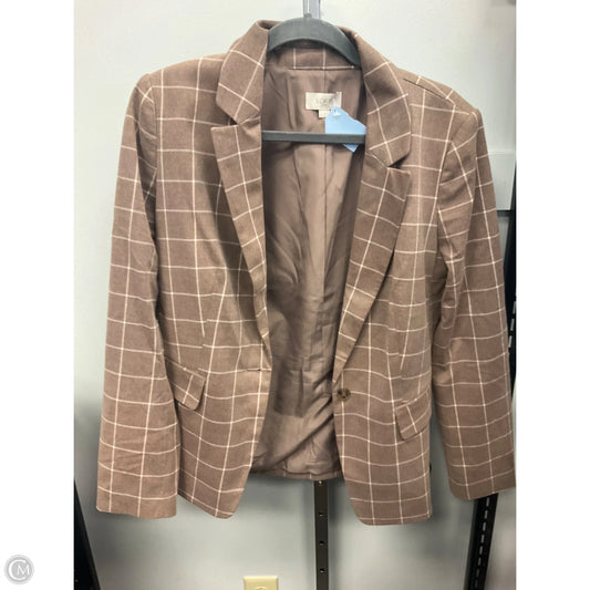 Blazer By Loft In Checkered Pattern, Size: 8