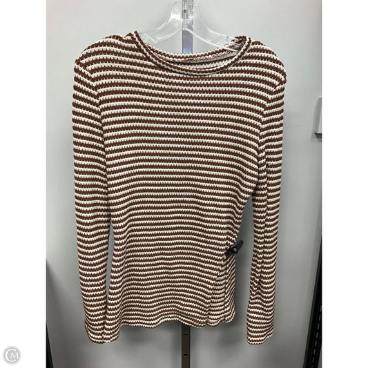 Top Long Sleeve By Clothes Mentor In Brown & White, Size: L