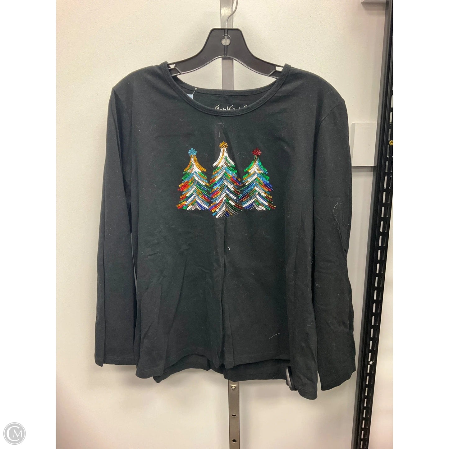 Top Long Sleeve By Gloria Vanderbilt In Black, Size: Xl