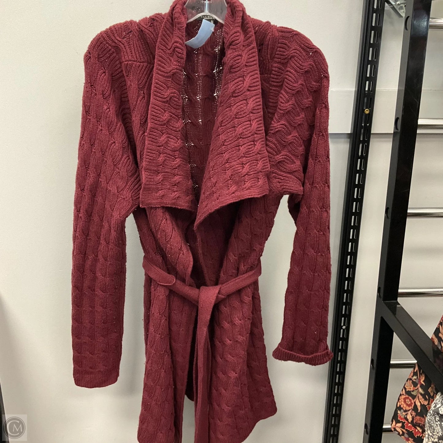 Sweater Cardigan By Talbots In Maroon, Size: Xl