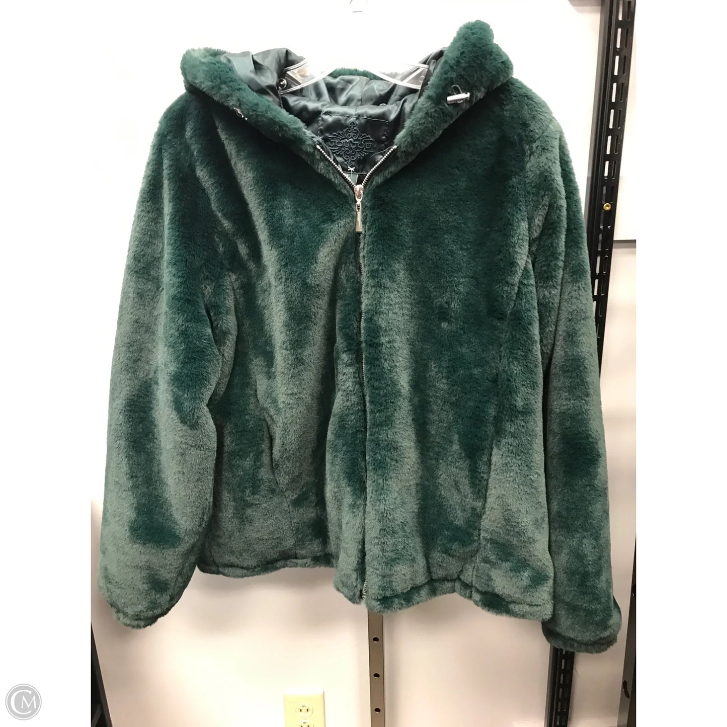 Coat Faux Fur & Sherpa By Jou Jou In Green, Size: Xl