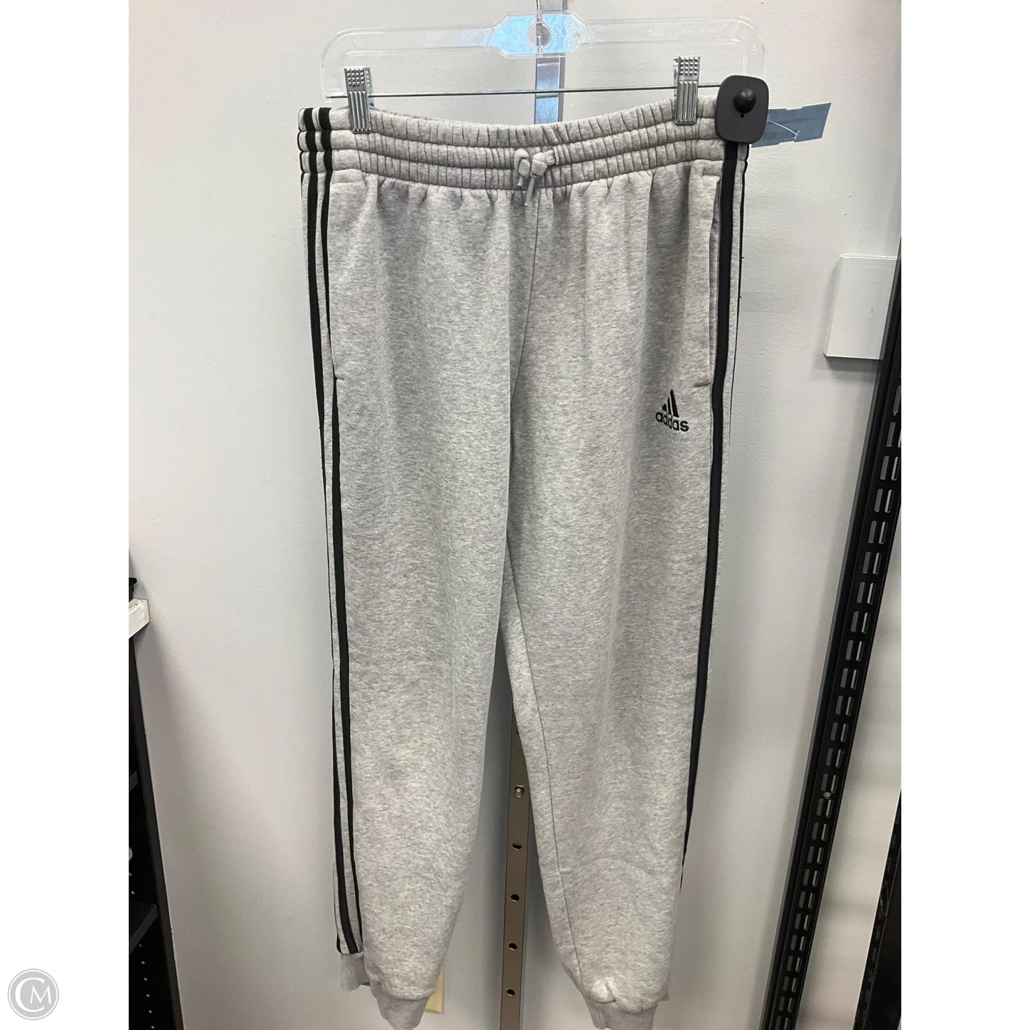 Athletic Pants By Adidas In Grey, Size: M