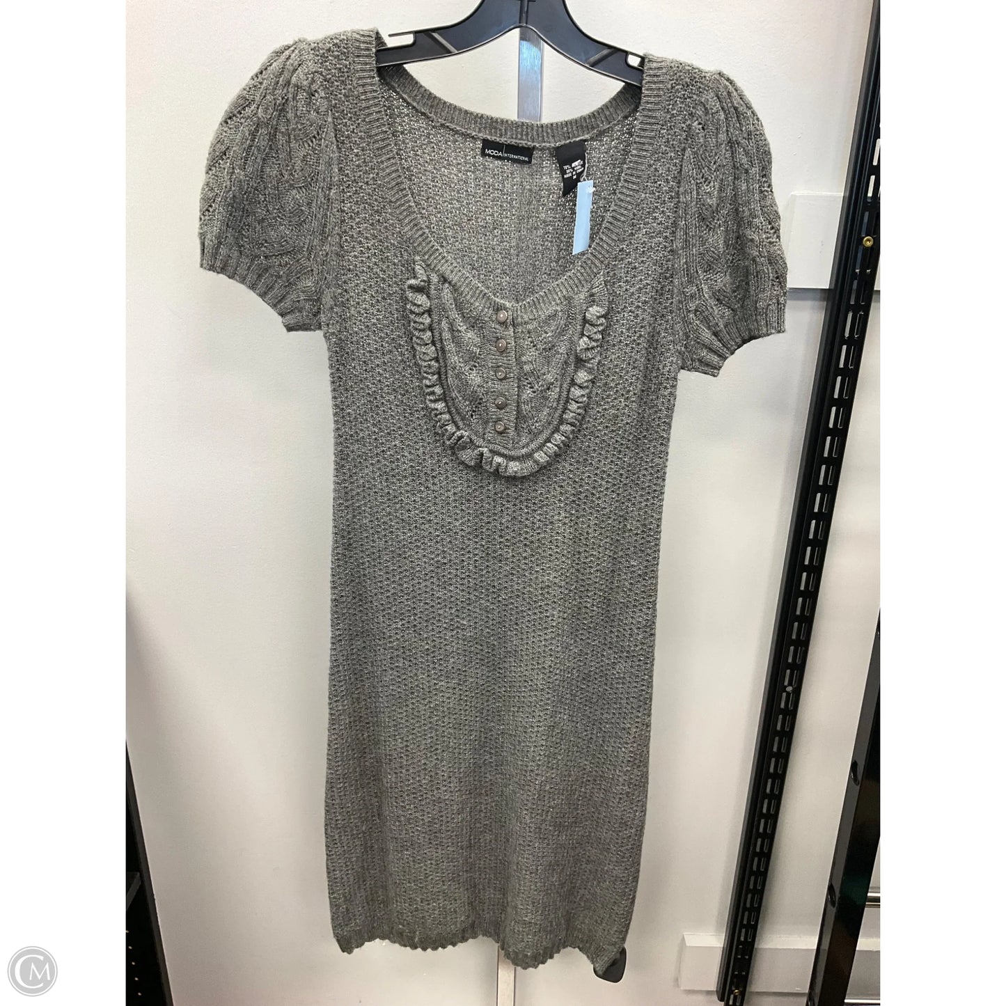 Dress Sweater By Moda Intl In Grey, Size: M