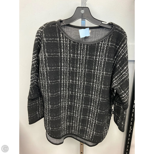 Top Long Sleeve By Max Studio In Black & White, Size: S