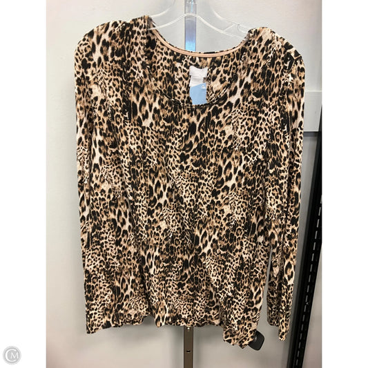Top Long Sleeve By Chicos In Animal Print, Size: L
