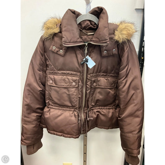 Coat Puffer & Quilted By Dkny In Brown, Size: L