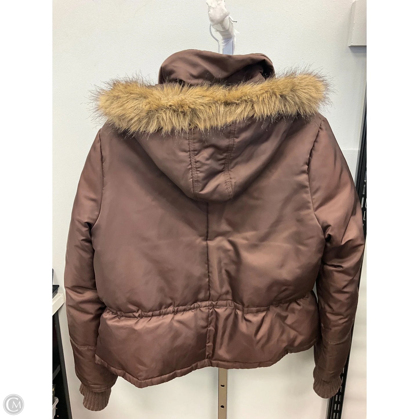 Coat Puffer & Quilted By Dkny In Brown, Size: L