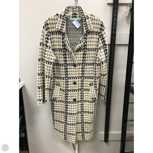 Coat Faux Fur & Sherpa By Michelle Nicole In Cream & Grey, Size: M