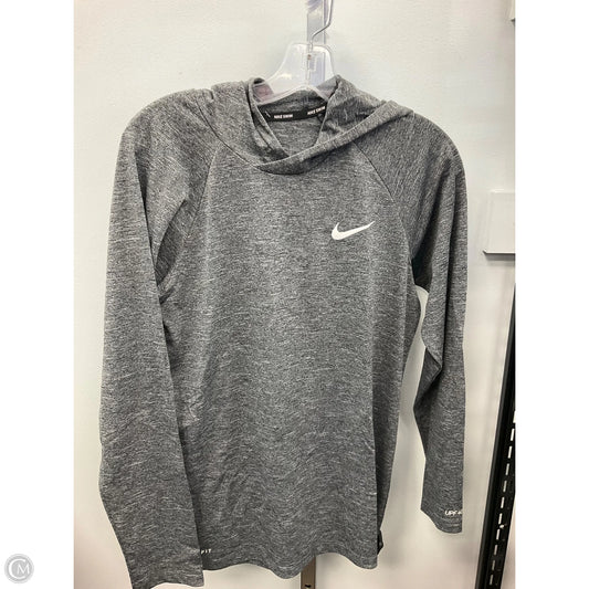 Athletic Top Long Sleeve Hoodie By Nike In Grey, Size: S