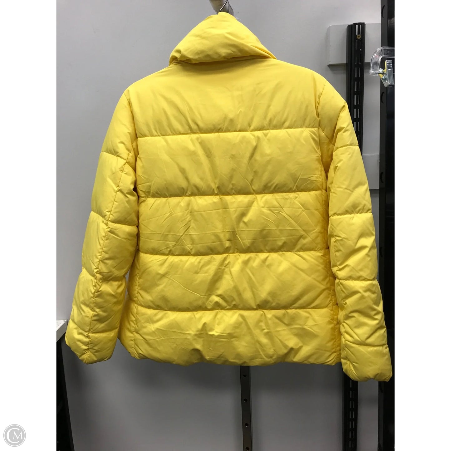 Coat Puffer & Quilted By Talbots In Yellow, Size: S