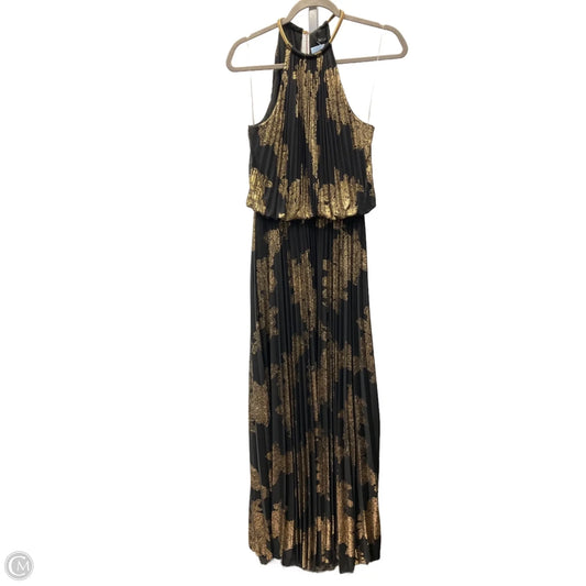 Dress Party Long By Msk In Black & Gold, Size: 8
