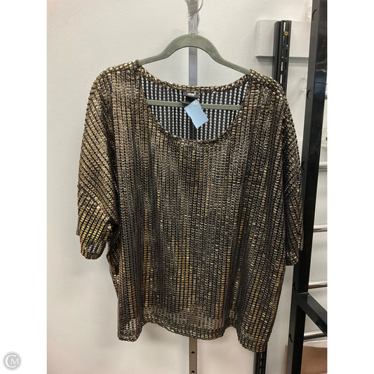 Top Short Sleeve By H&m In Black & Gold, Size: L